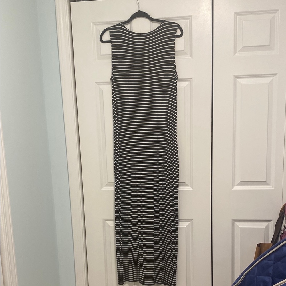Chic Black and White Striped Maxi Dress - Picture 3 of 4